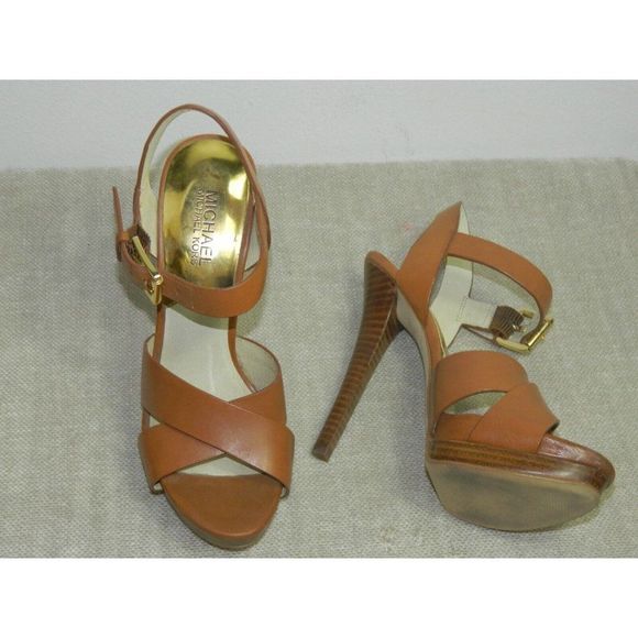 Michael Michael Kors Heels Brown Oksana Stiletto Sandals Size 7.5 - Picture 9 of 12